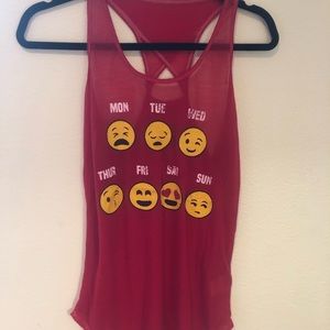 Rosie Harlow brand tank with emoji days in a size medium.